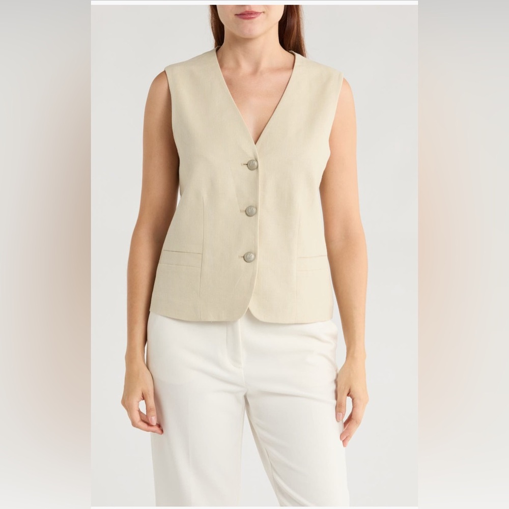 Rag & Bone Albany Solid Cotton & Linen Vest